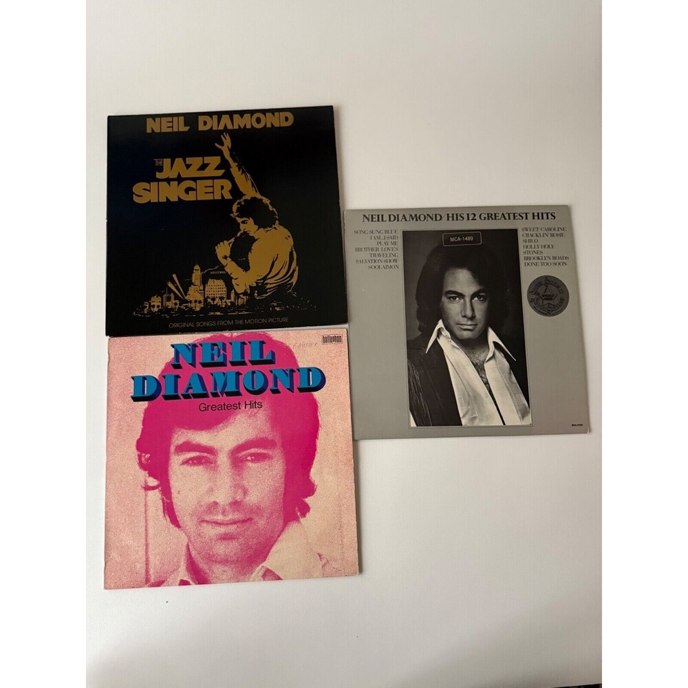 Neil Diamond LP Lot Jazz Singer Greatest Hits 12 Greatest Hits Cleaned VG+